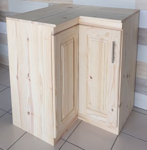 L Shaped Shelf Corner Cabinet Foldout Door | MB Pine Furniture