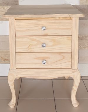 Three Drawer Pedestal with Circular Handle | MB Pine Furniture