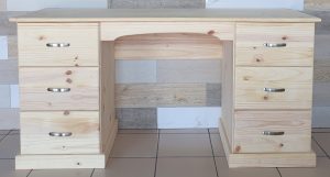 Desk With 6 Drawer Raw finish | MB Pine Furniture