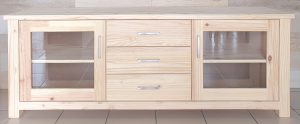 2 Doors Three Shelves Robust TV Stand | MB Pine Furniture