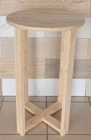 Round Top Side Table Raw | MB Pine Furniture